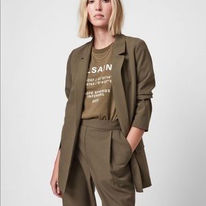 ALLSAINTS Aleida Tri Blazer In Olive,Grey.